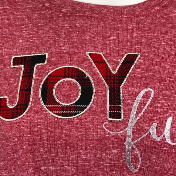 1X 2X Red Joyful Holiday Christmas Sweatshirt Plus - Picture 6 of 6